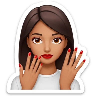 A normal human emoji with nails💅 this emoji but without the nail polish, a female with polished nails 💅  sticker