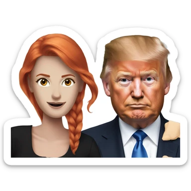 A redhead man and Trump on the cover of a fashion magazine  sticker