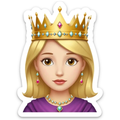 👩🏼‍🦱👸 sticker