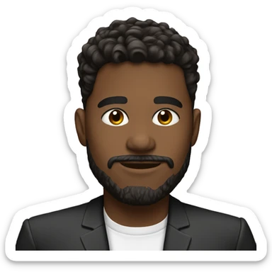 Low taper fade dark brown hair sticker