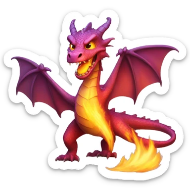 Dragon that throw fire sticker