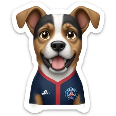 Dog with psg jersey sticker