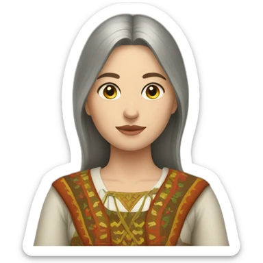 slavic clothing woman sticker