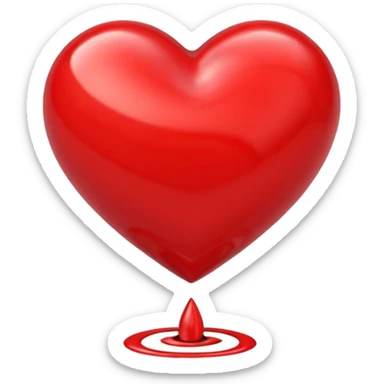 3 D spinning red heart sticker
