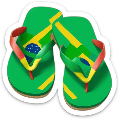 Flip flops with Brazilian flag sticker