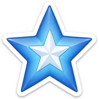 20 uçlu mavi yışdız ortasında beyaz tik sticker