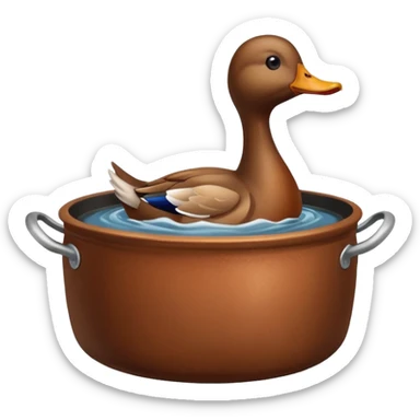 A duck inside of a pot sticker