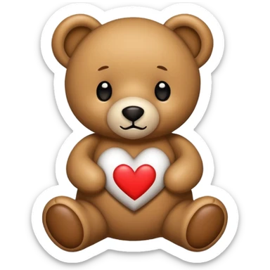 teddy bear with the words I love you written on it sticker