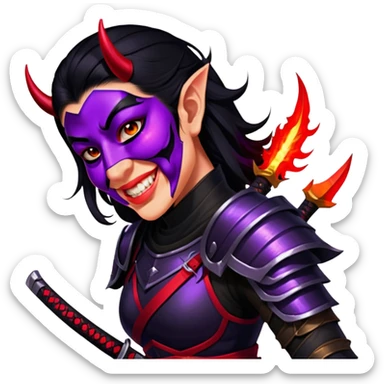 Demon-Horned Warrior sticker