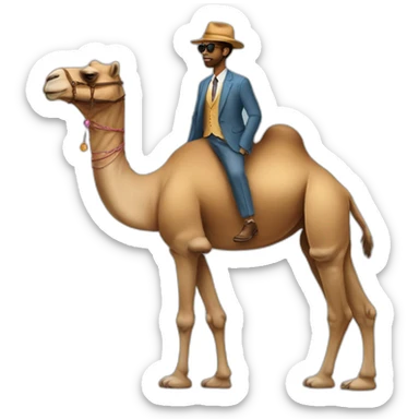 Full -length camel in stylish clothes sticker