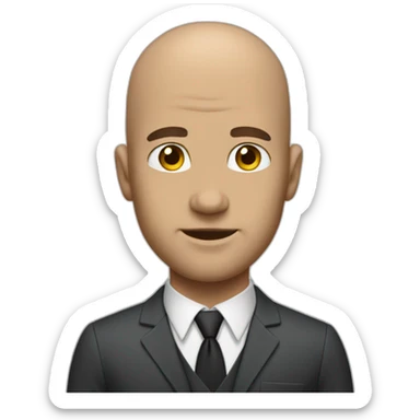 tall muscular bald guy in suit sticker