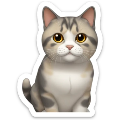A big calico british shorthair cat sticker