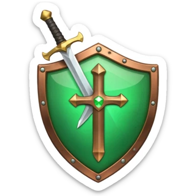 discord emoijis for a sword shield and healing icon in the same styler sticker