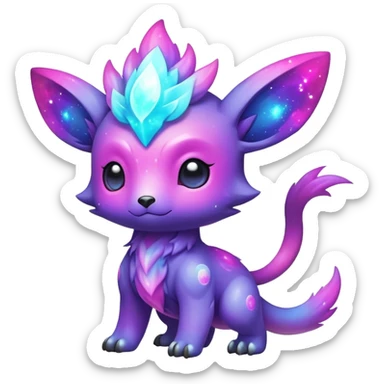 Cute cool colorful nebula fantasy animal hybrid Fakemon full body sticker