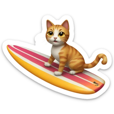 Cat riding surfboard  sticker