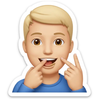 doigt dans la bouche avec un sourire sticker