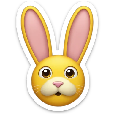 yellow rabbit ears just the ears sticker