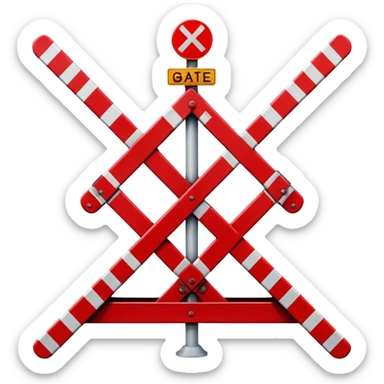 Railway crossing door sticker