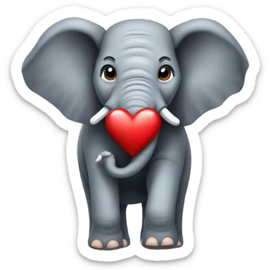 Elephant with a heart sticker
