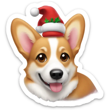 A cute Christmas corgi sticker