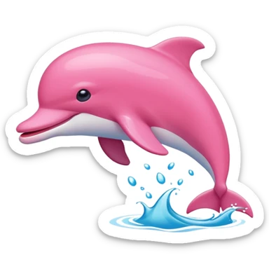 Pink dolphin sticker