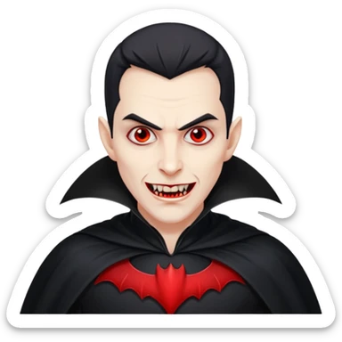 Vampire dracula – Pale figure with fangs and cape sticker