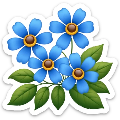 blue flowers sticker