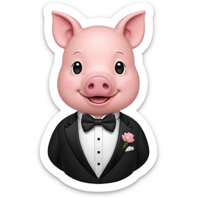 Groom pig sticker