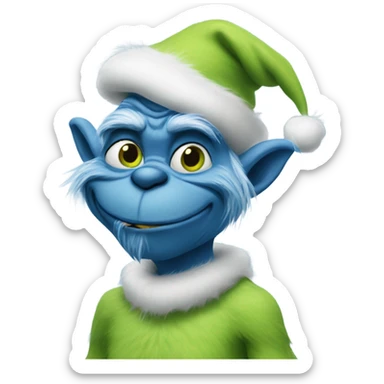 Blue grinch  sticker
