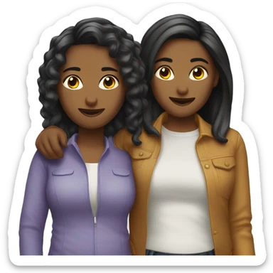 2 girls lesbians  sticker