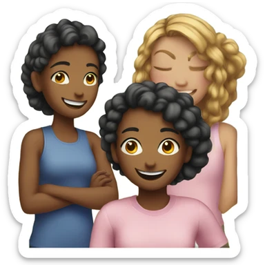 girls smiling outdoors together make it her birthday sticker