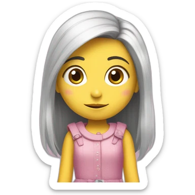 Niña disfrazada de minion sticker