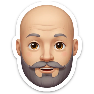 bald man with a beard and tattoo, winking sticker
