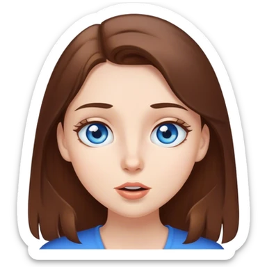 White girl blue eyes brown hair gossiping sticker