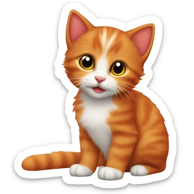 Red kitten sticker