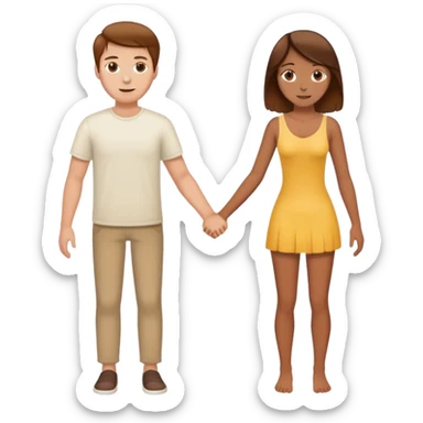 white guy with brown hair loves his girlfriend so much who is tan and has brown hair sticker