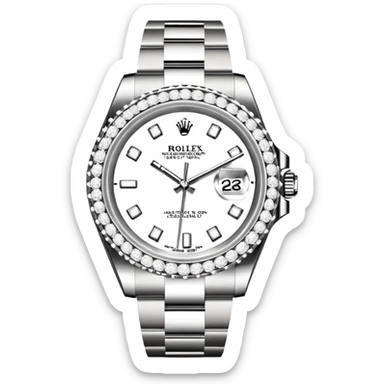 white  rolex  with diamonds emoji sticker