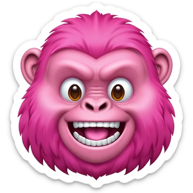 excited pink gorilla sticker