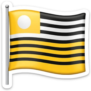 A flag emoji similar to German flag but replace color red with white sticker