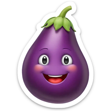 cartoonish, cheeky emoji resembling a penis, using vegetables or objects for innuendo, apple emoji style sticker