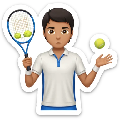 Male tennis dark hair sticker