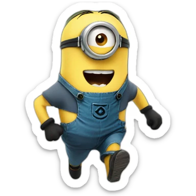 minion runs and laughs a lot  sticker