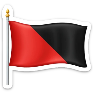 Creat an flag win red and black colour only colour not designs half in red and another half in black  sticker