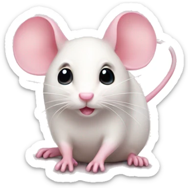 soft pink mouse sticker