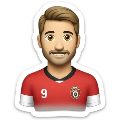 celebracion futbolista rubio aleman camiseta roja sticker