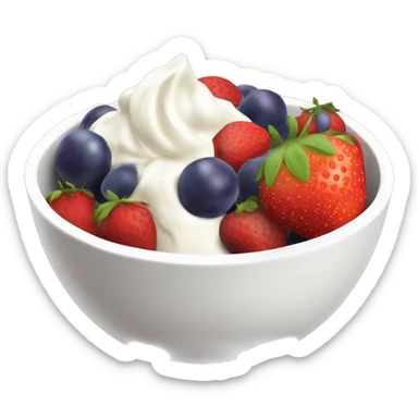 fruit yogurt bowl with strawberries and grapes sticker