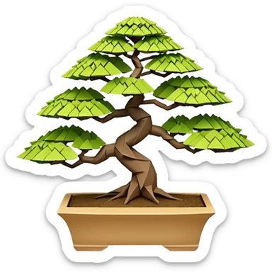 Bonsai fine-leaf origami  sticker