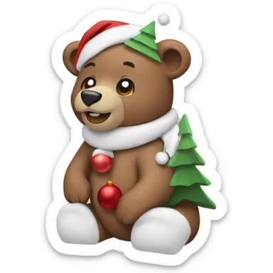 Christmas bear sticker