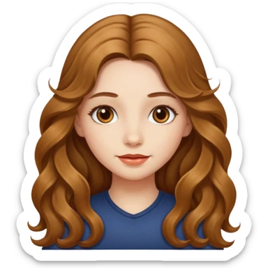 a girl with hazel long wavy silky hair.  sticker