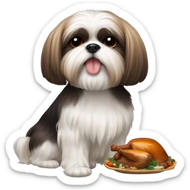 Shihtzu with turkey  sticker